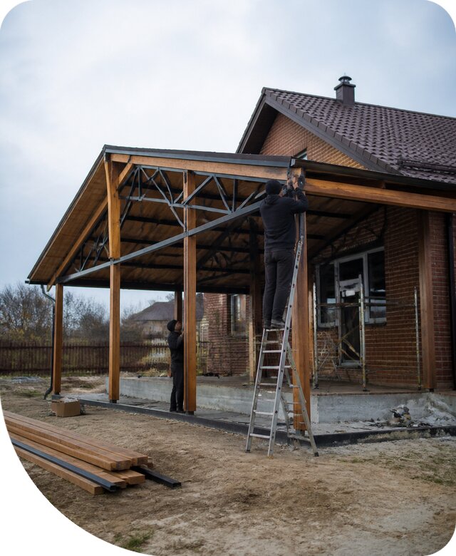 Пристройка навеса к дому и участку в Кизляре под ключ